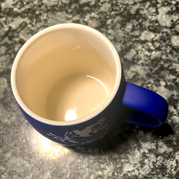 NWT Rare Vintage Ron Jon Surf Shop incised design Large blue coffee mug - Picture 5 of 6